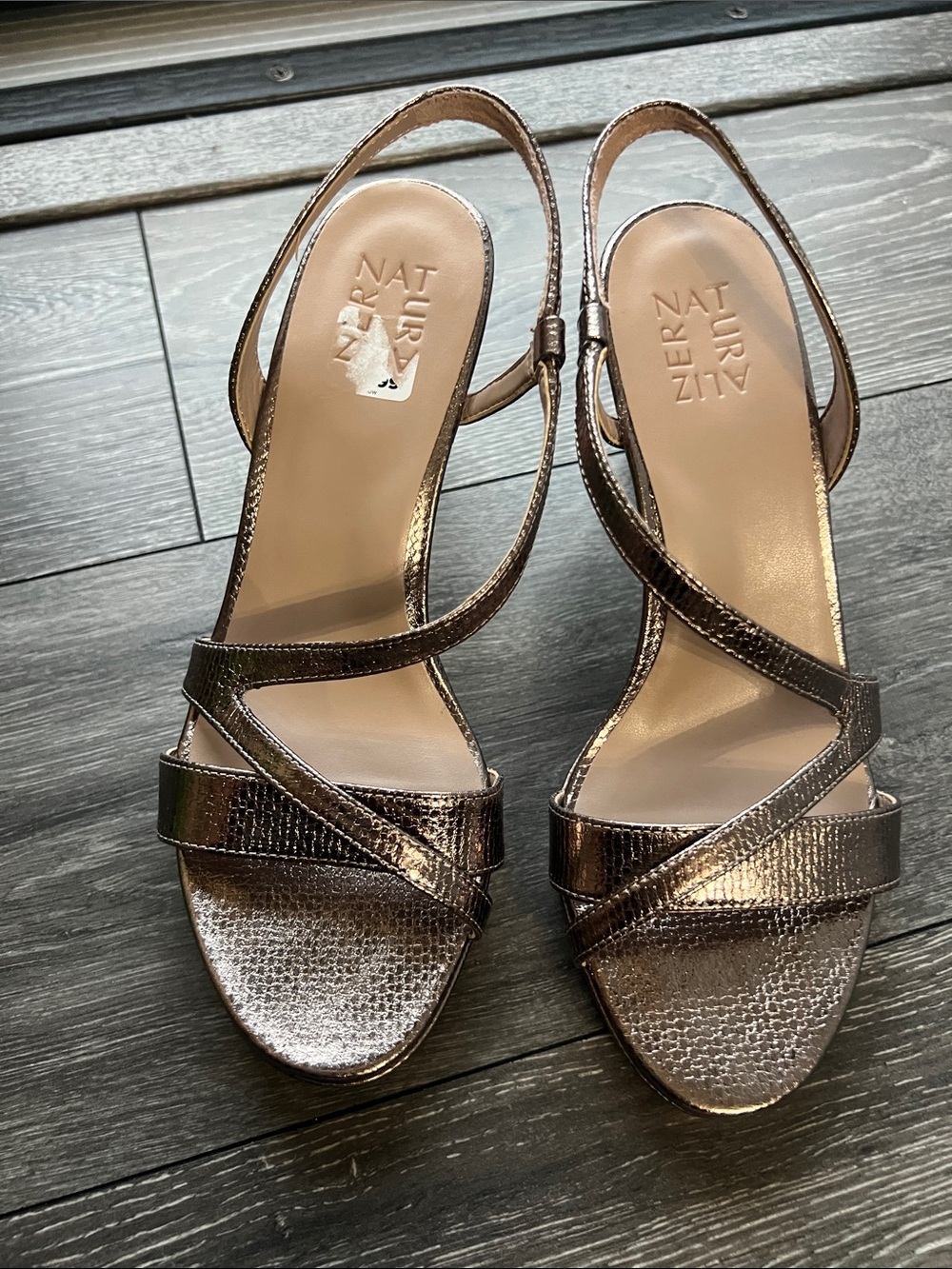 Naturalizer Rose Gold Strappy Slingback Heels